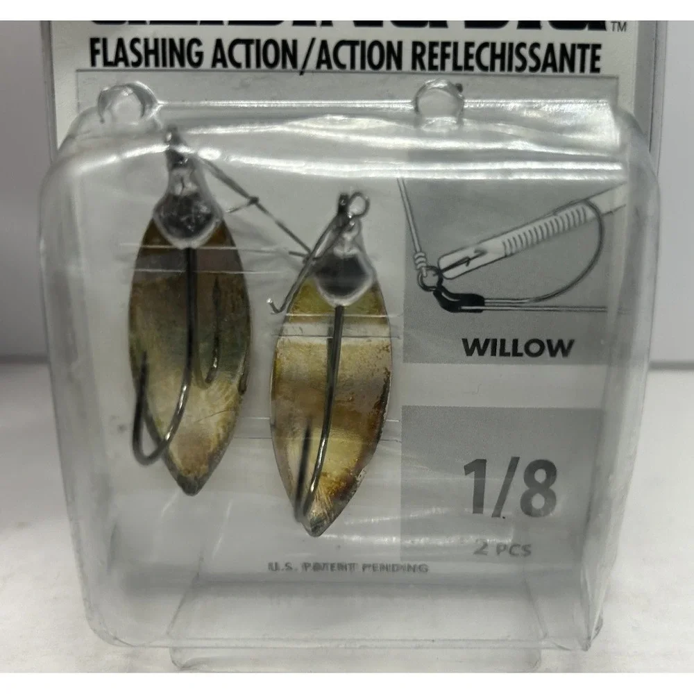 VMC Gliding Jig Willow 1/8‎ Antique Gold 2-Pack Flashing Action NOS